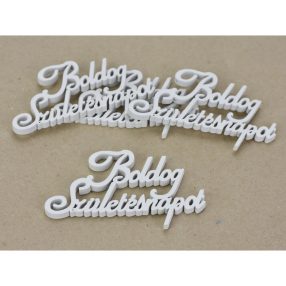 Fa felirat fehér - Boldog születésnapot 105x60x5 mm