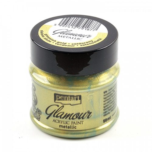 Metál Glamour akrilfesték 50 ml - zöldarany