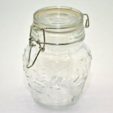 Patentzáras üveg gyümölcsös 2,5 dl (kb 11*9 cm)