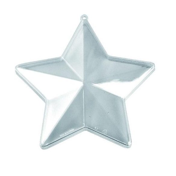 Átlátszó műanyag csillag 10 cm 