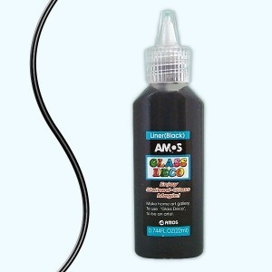 Amos üvegmatrica festék kontúr 22 ml - fekete