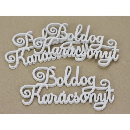 Fa felirat - Boldog Karácsonyt fehér 15cm