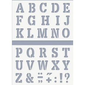 Sablon - ABC Nagy nyomtatott betű (2 db kb. 20*14,5 cm)
