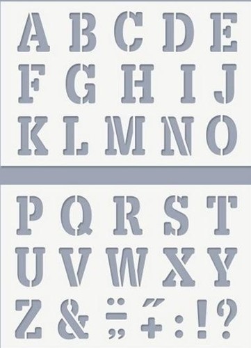 Sablon - ABC Nagy nyomtatott betű (2 db kb. 20*14,5 cm)