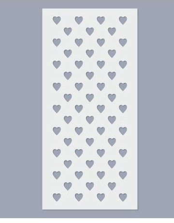 Sablon - Szív sorminta ( 20*9,5 cm )