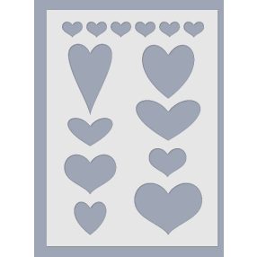 Sablon - Szívek (20*14,5 cm)
