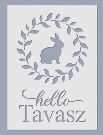 Sablon - Hello tavasz (kb. 20*14,5 cm)