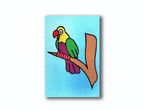 Kreatív homokkép - Papagály