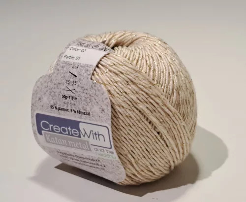 Katan metal fonal 50 gr - 01 fehér ezüst  szállal