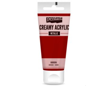 Krémes akrilfesték metál 60 ml -  bordó