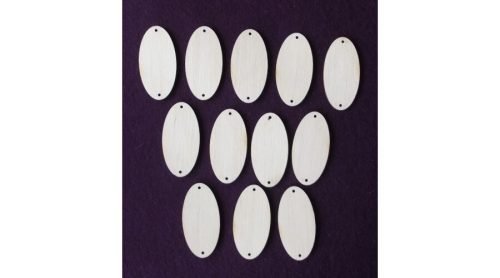 Fa alap - ovális 30x60x3 mm 2 lyukkal