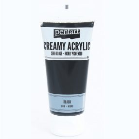 Krémes akrilfesték selyemfényű 60 ml - fekete