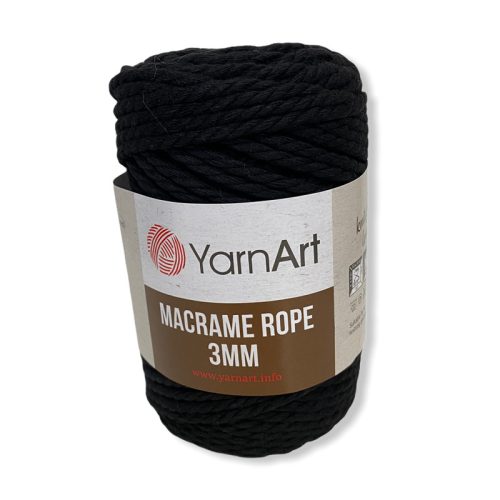 Macrame Rope 3 mm - 750 fekete