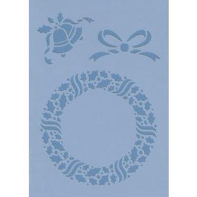 Sablon - Karácsonyi koszorú (kb. 20*14,5 cm)